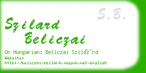 szilard beliczai business card